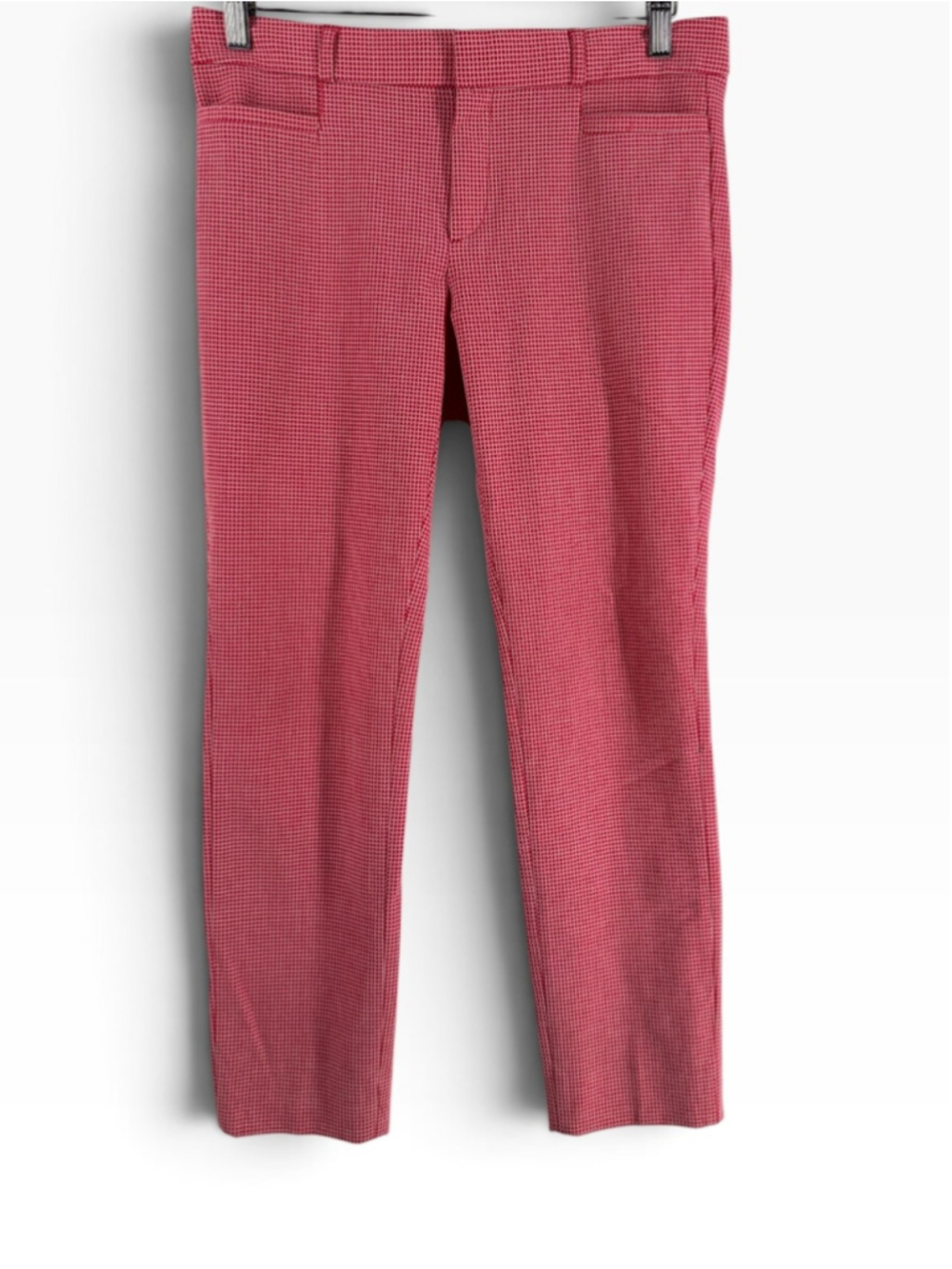 Banana Republic pink and white textured ankle pants picnic 50's sloan fit sz 4